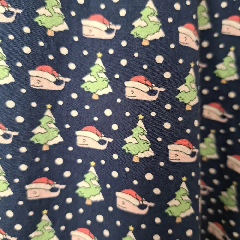 Vineyard Vines Logo with Santa Hat Christmas Cotton Lounge Pants Blue Men's Med - Picture 3 of 6